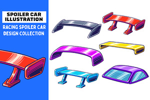 Automotive Spoiler & Wing Collection, a Transportation Illustration by Signatoro