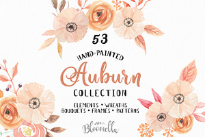 Watercolor Auburn Autumn Fall Pack