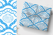 Seashells Lineart vector patterns, a Pattern Graphic by Carpet Tapete Pretzel (Thumbnail 13 of 14)
