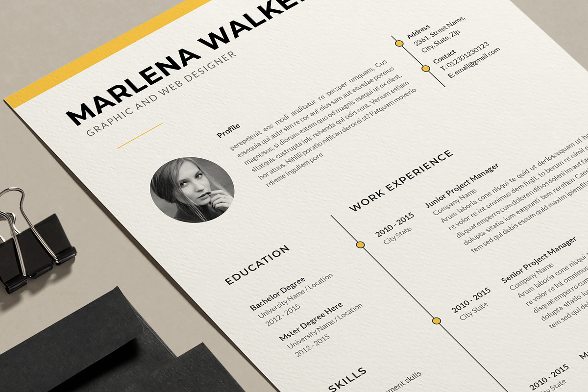 Resume Template Marlena, a Resume Template by Estartshop (Photo 2 of 7)