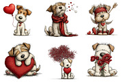 Quirky valentines dogs clipart, an Illustration by CreationArt (Thumbnail 4 of 6)