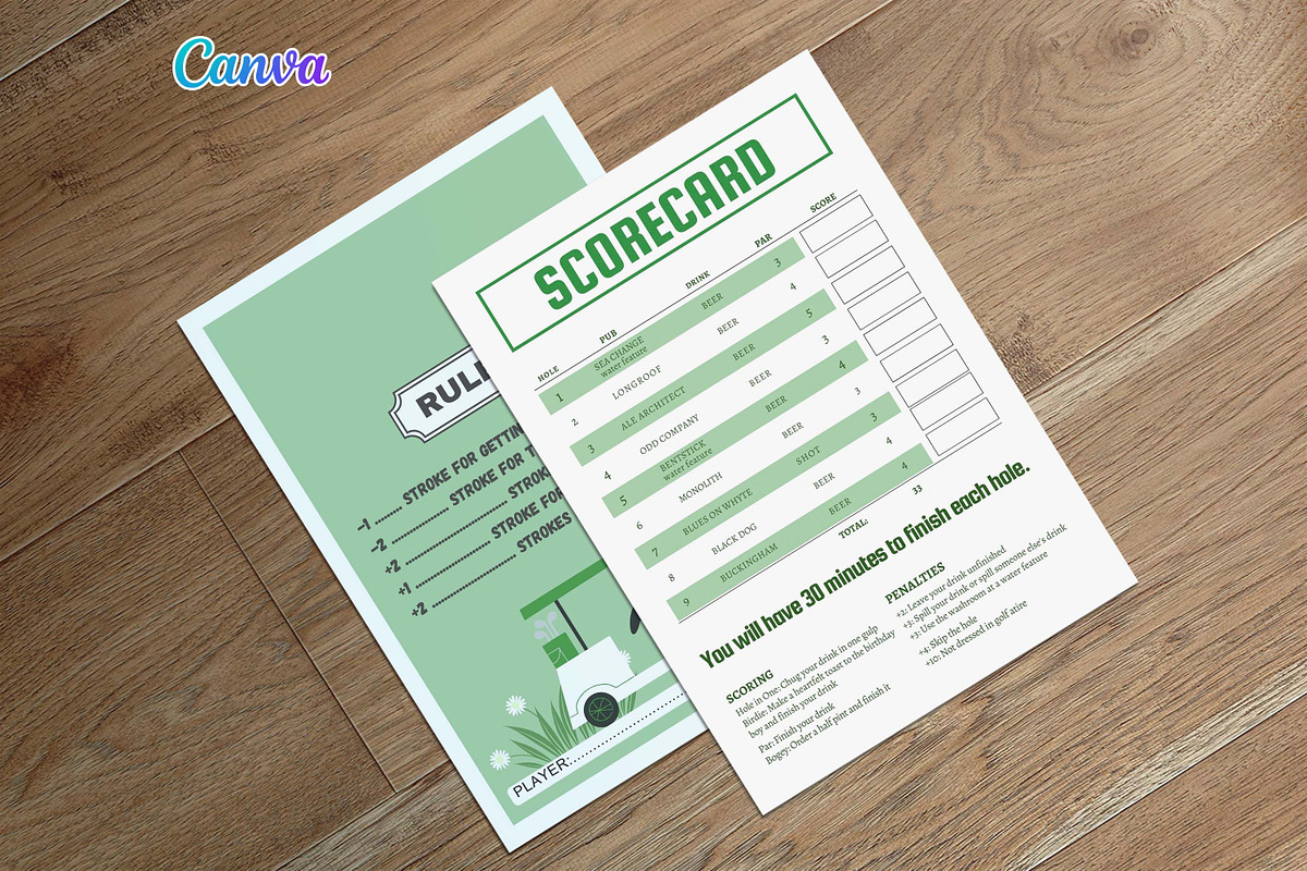 Pub Golf Crawl Scorecard, a Templates & Theme by iloveTemplate (Photo 1 of 3)