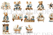 Vintage Teddy Bears Clipart Set, a Decorative Illustration by Pati Charm Studio (Thumbnail 2 of 8)
