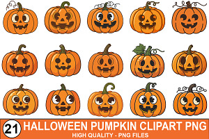 Halloween Pumpkin Clipart Bundle, a Graphic by crative8112