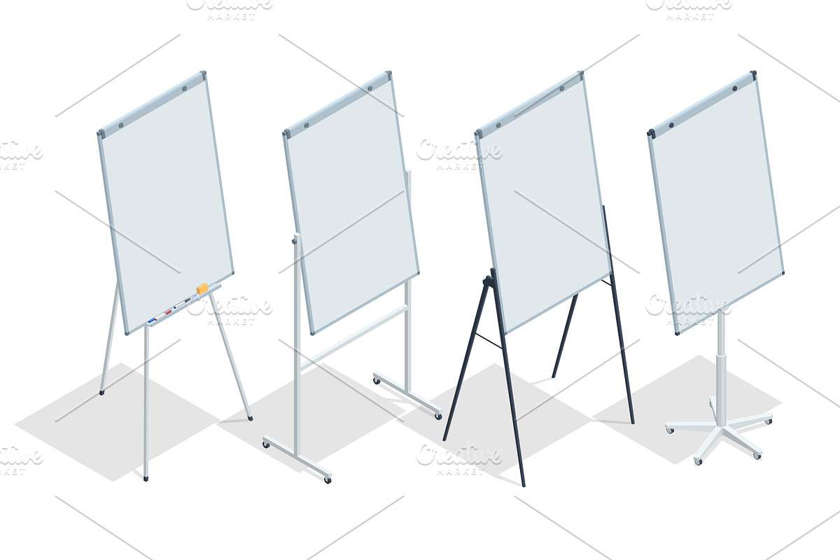 Isometric vector of flipcharts for, a Person Illustration by Golden Sikorka