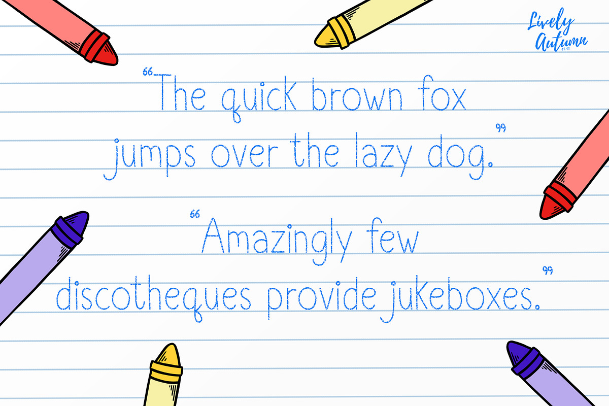 Crayon Font | Handwriting Font, a Handwritten Font by LivelyAutumn11.11 (Photo 4 of 4)