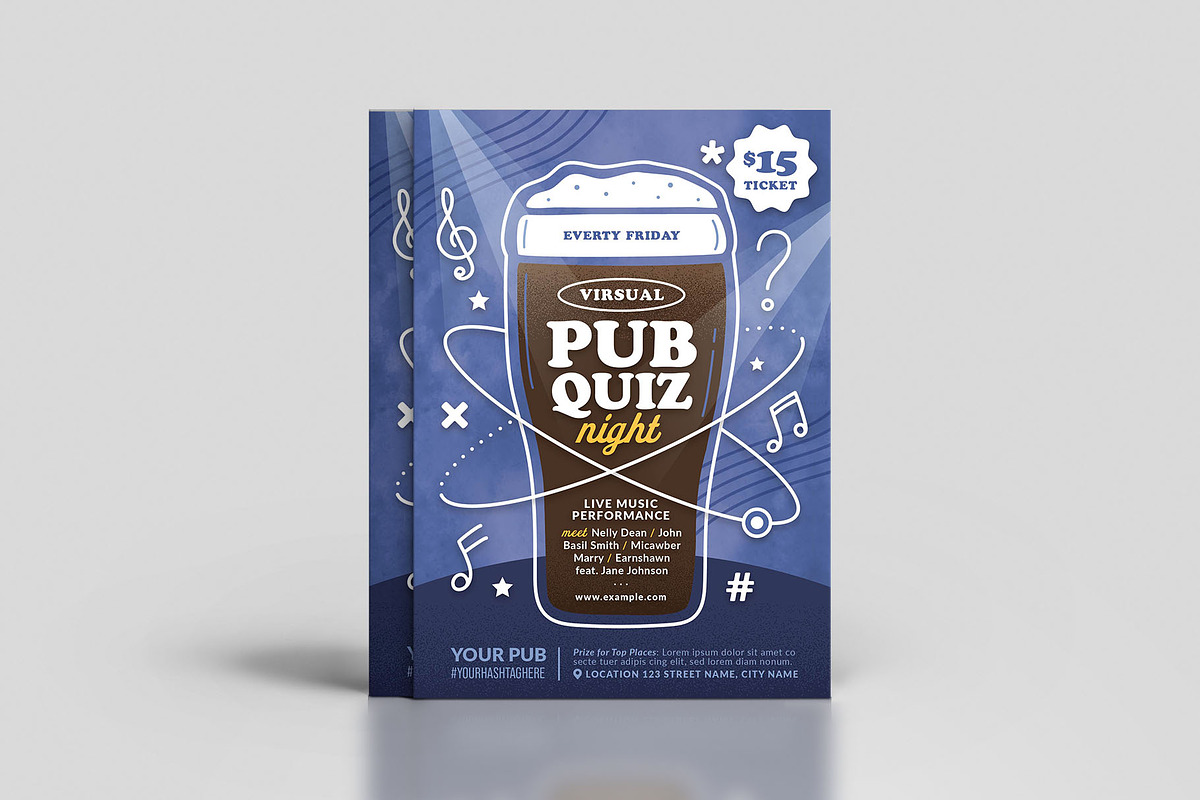 Pub Quiz Night Flyer Template, a Flyer Template by BrandPacks (Photo 5 of 6)