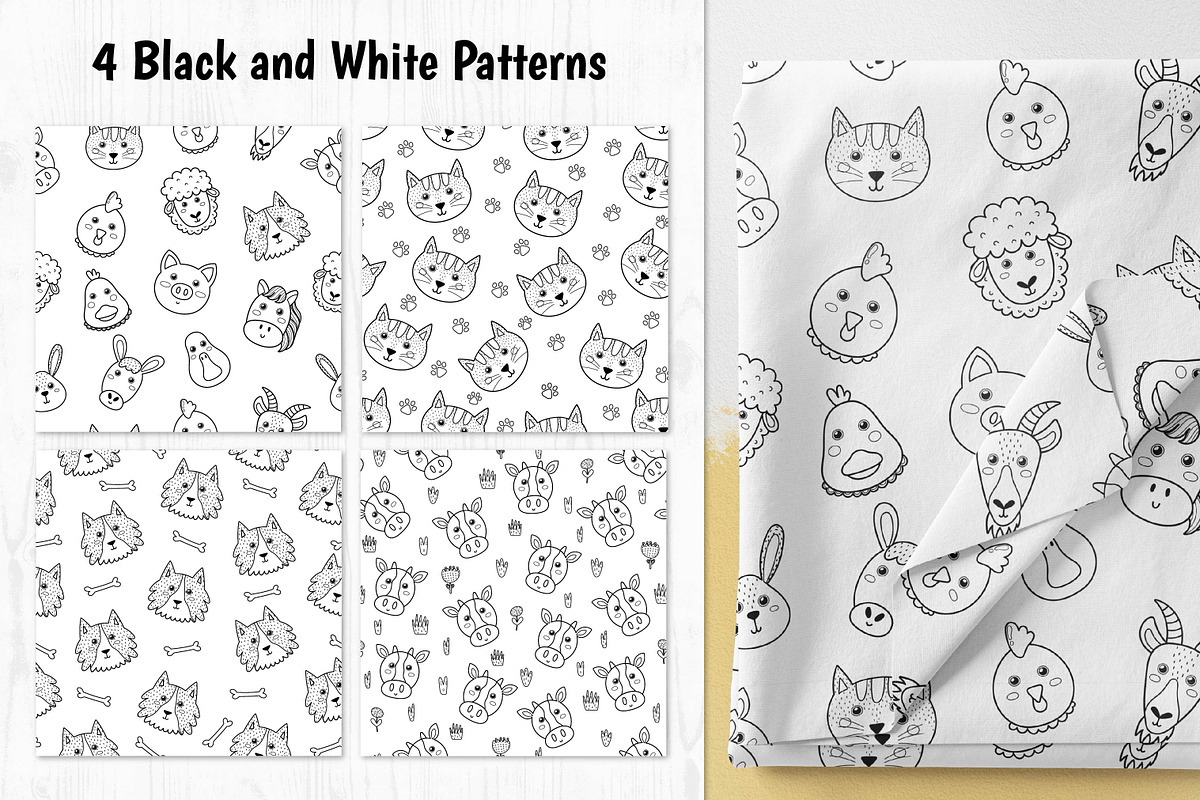 Farm Animals Faces Collection, an Animal Illustration by Gulnara Sabirova (Photo 7 of 8)