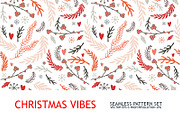 Christmas floral pattern collection, a Pattern Graphic by Anttoniu (Thumbnail 1 of 3)