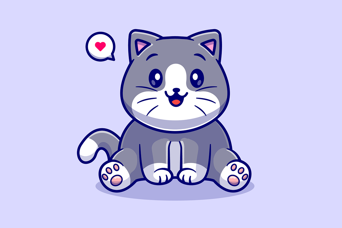 Cute Fat Cat Sitting Cartoon, an Animal Illustration by Catalyst Labs (Photo 3 of 3)