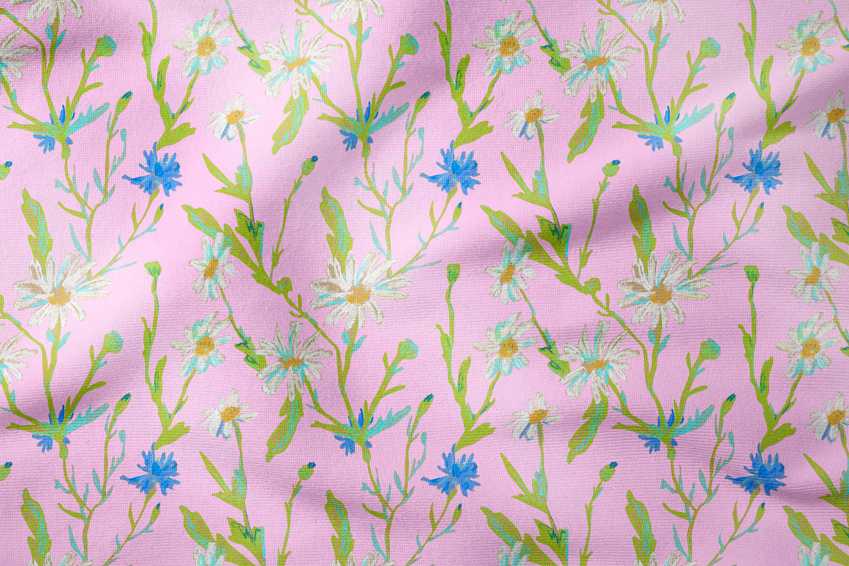 Hand Drawn Crayon Wildflowers, a Pattern Graphic by Lucyinyourheart (Photo 7 of 10)