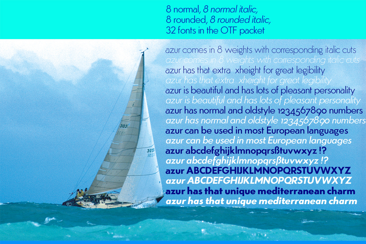 Azur Fonts, a Font by Wiescher Design (Photo 5 of 5)