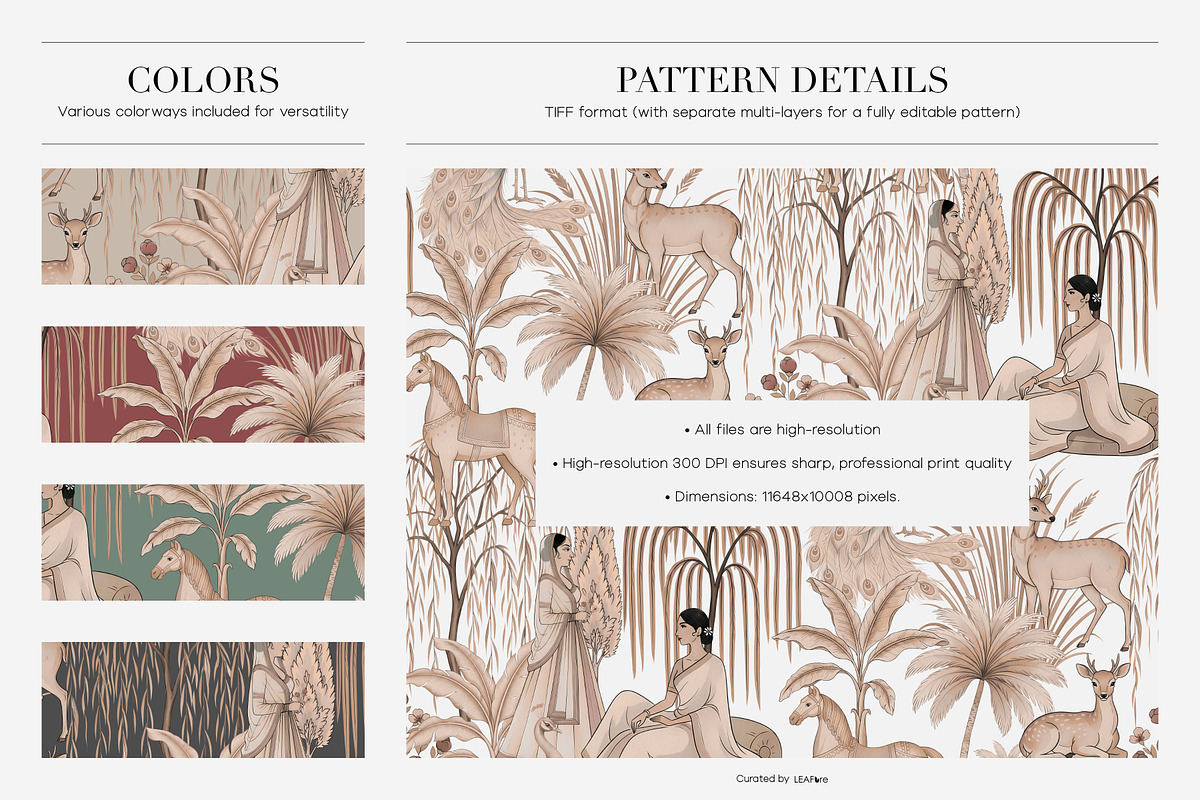 ROYAL GARDENIA | Traditional Prints, a Pattern Graphic by LEAFure (Photo 3 of 10)