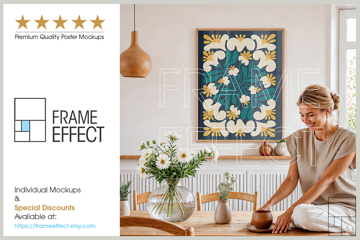 6 Floral Poster Mockups Bundle, a Household Mockup by Frame Effect (Photo 5 of 8)