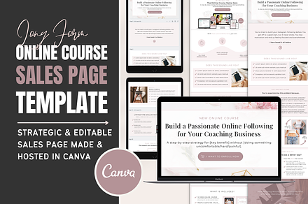 Course Sales Page Template Canva, a Landing Page Template by Designs by Darowan