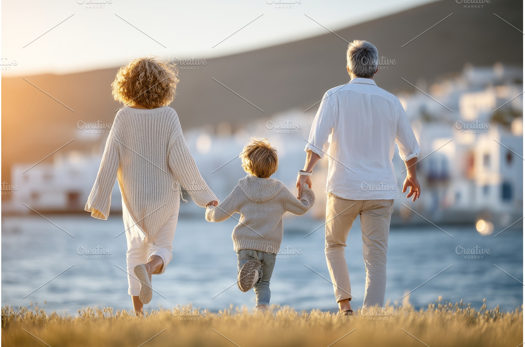As the sun sets, a happy family can, a Nature Photo by ZinetroN