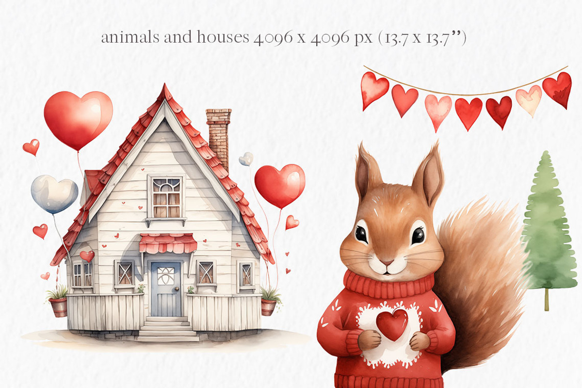 Valentines day woodland animals, an Object Graphic by MyLittleMeow (Photo 2 of 7)