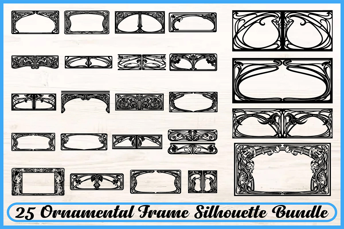 25 Elegant Ornamental Frame SVG Set, a Decorative Illustration by Artivon (Photo 1 of 4)