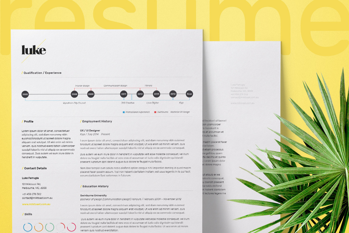 Single Page Resume/CV, a Resume Template by Milktoast (Photo 3 of 4)