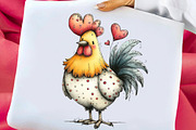 Whimsical Farm Rooster Clipart, an Illustration by Libby Wishes (Thumbnail 3 of 7)