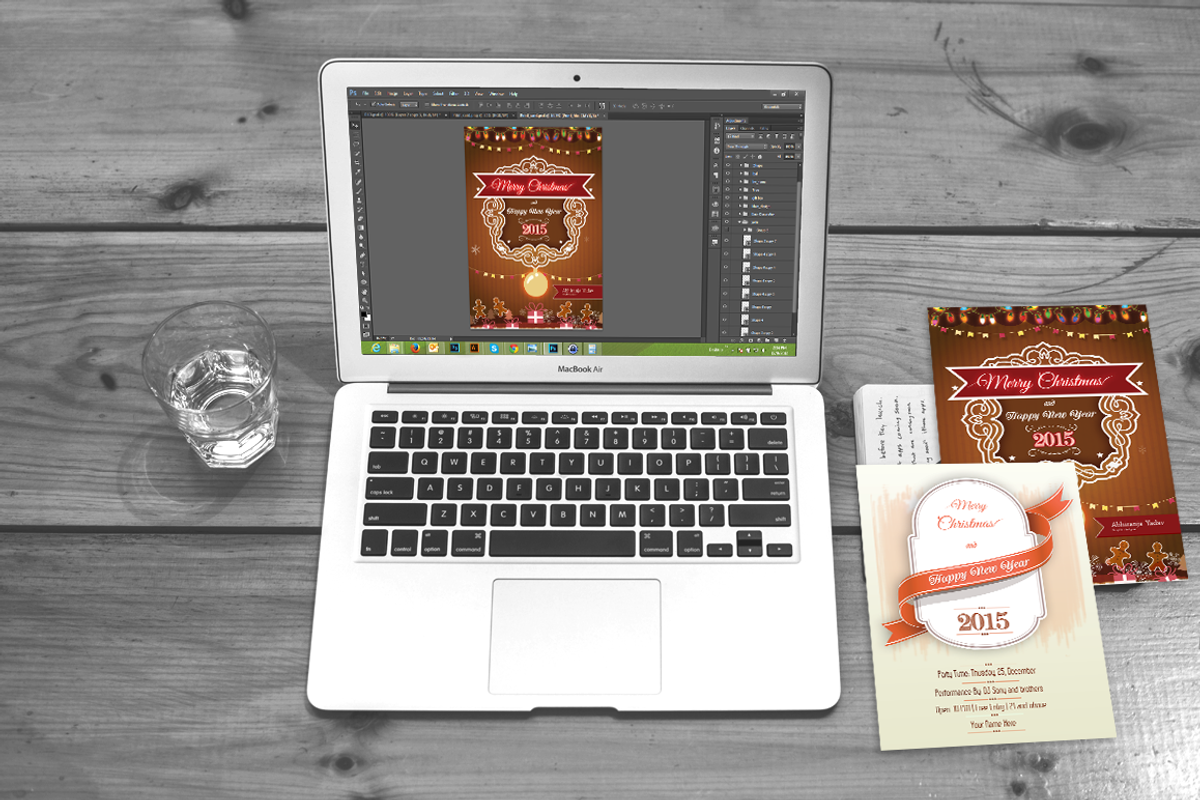 Merry christmas and New Year invite, an Invitation Template by ORCOLOR (Photo 5 of 5)