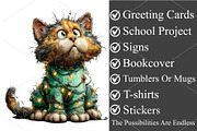 Whimsical Funny Birthday Cat Clipart, a Seasonal Illustration by Canvas Craft (Thumbnail 1 of 5)