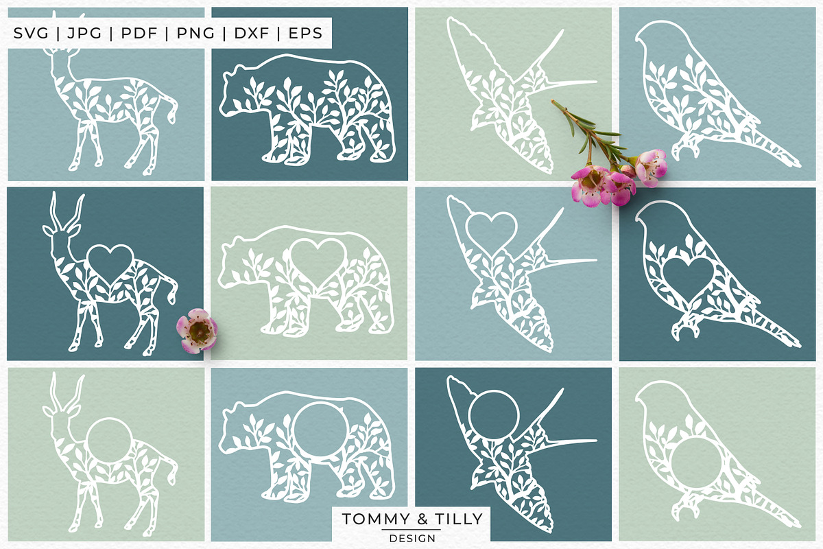 Foliage Animals Bundle - Overlay SVG, an Object Graphic by Tommy & Tilly Design (Photo 2 of 12)