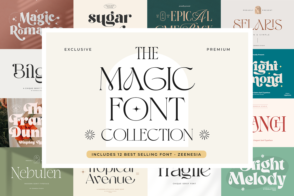 The Magic Font Bundle, a Serif Font by zeenesia (Photo 1 of 13)