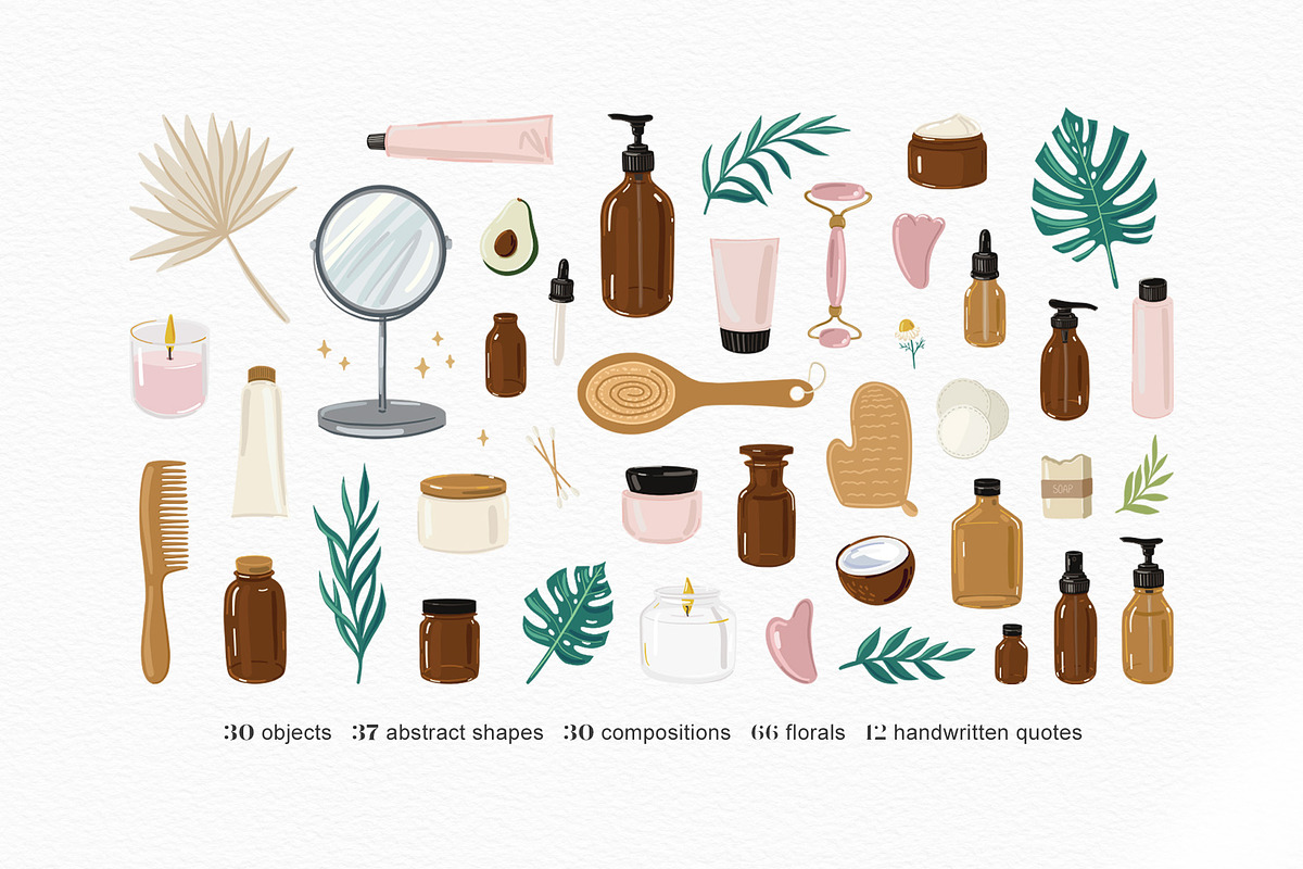 Beauty and make up vector art kit, an Object Illustration by harmonia_green_art (Photo 2 of 14)