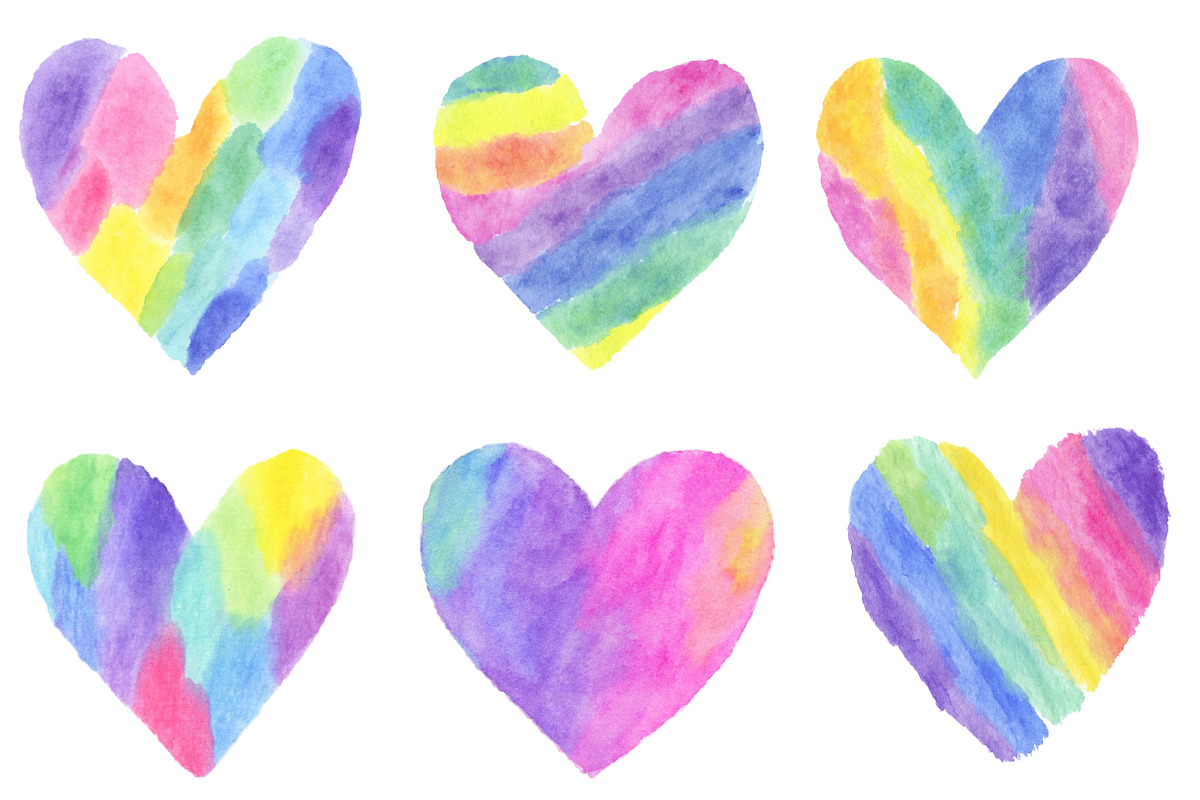 Watercolor Valentine Day Hearts Clip, an Illustration by Designworld (Photo 3 of 5)