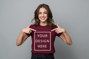 T-Shirt Mockup - Maroon Edition, a Shirt Mockup by ForhadGFX (Thumbnail 8 of 12)