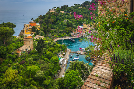 Portofino view from the balcony, an Architecture Photo by Alpine Dreams