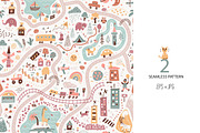 Children's World Map Play Mat, a Pattern Graphic by AllNikArt (Thumbnail 3 of 6)
