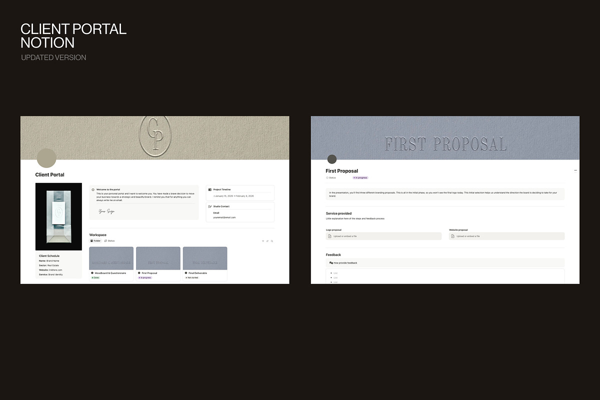 Notion – Client Portal for Designer, a Templates & Theme by Aire Studio (Photo 2 of 5)