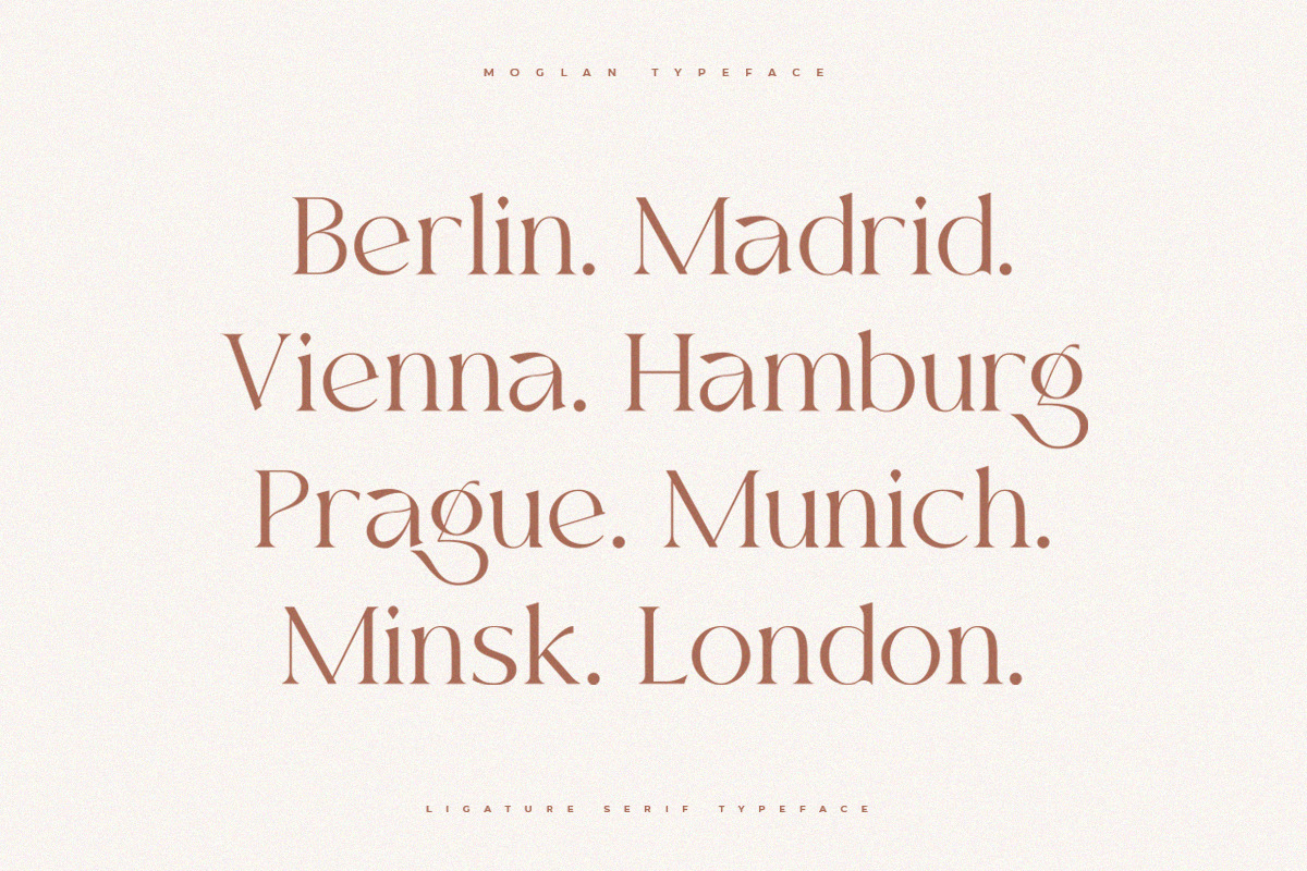 Moglan | Ligature Serif Typeface, a Serif Font by Pentagonistudio (Photo 5 of 10)