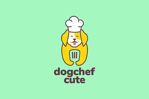dog chef spatula cooking cute logo, a Branding & Logo Template by devastd