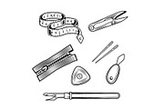 Vintage sewing accessory logo set, an Object Illustration by LogosDen (Thumbnail 1 of 3)