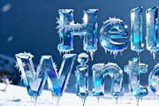 Hello Winter ice text design, a Wallpaper Graphic by Elen_Art (Thumbnail 3 of 3)