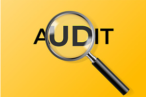 Magnifying glass audit. Internal, a Finance Illustration by Stock-Smart-Start