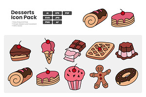 Desserts Icon Pack, a Duotone Icon by erifqizeicon