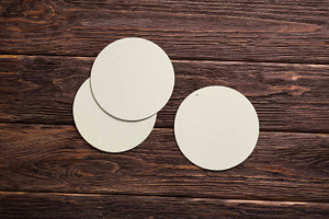 Round Business Cards Natural Mockup