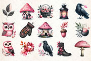 Pink Black Autumn Clipart, an Illustration by Rose Art (Thumbnail 2 of 8)