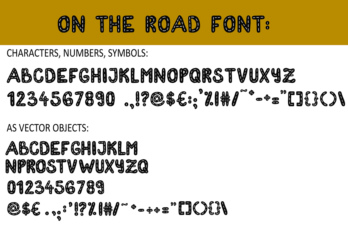 On The Road OpenType-SVG Font preview 3