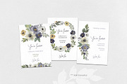 Watercolor Dusty Blue White Flowers, a Decorative Illustration by GraphicsDish (Thumbnail 4 of 4)