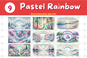 Watercolor Pastel Rainbow Background, a Seasonal Illustration by John_Walker (Thumbnail 1 of 4)