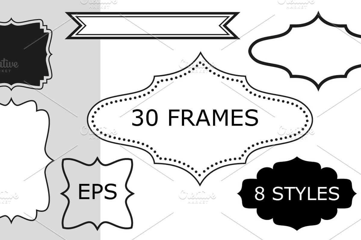 30 frames, 8 styles - vector EPS, a Graphic by Wild Rose (Photo 1 of 4)