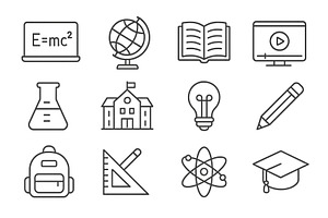 Educational symbols and icons, an Education Illustration by ZinetroN