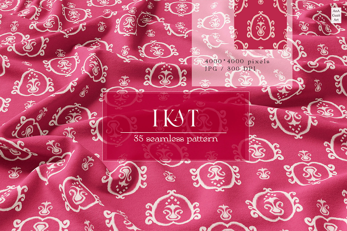 Ikat seamless pattern collection., a Pattern Graphic by AnaGuziiArt (Photo 2 of 11)