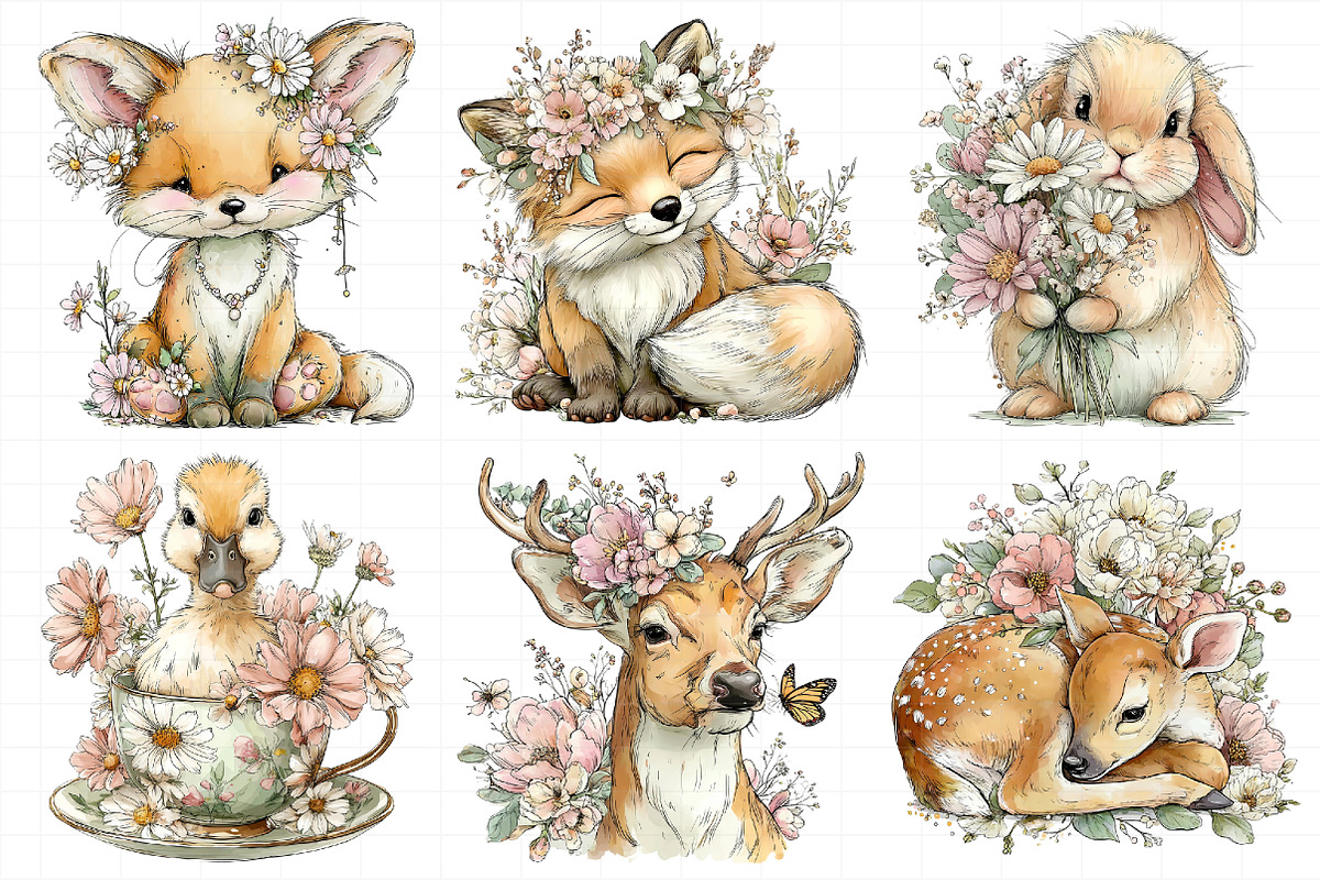Whimsical Spring Animal Clipart, an Illustration by Daily.Designs (Photo 3 of 8)