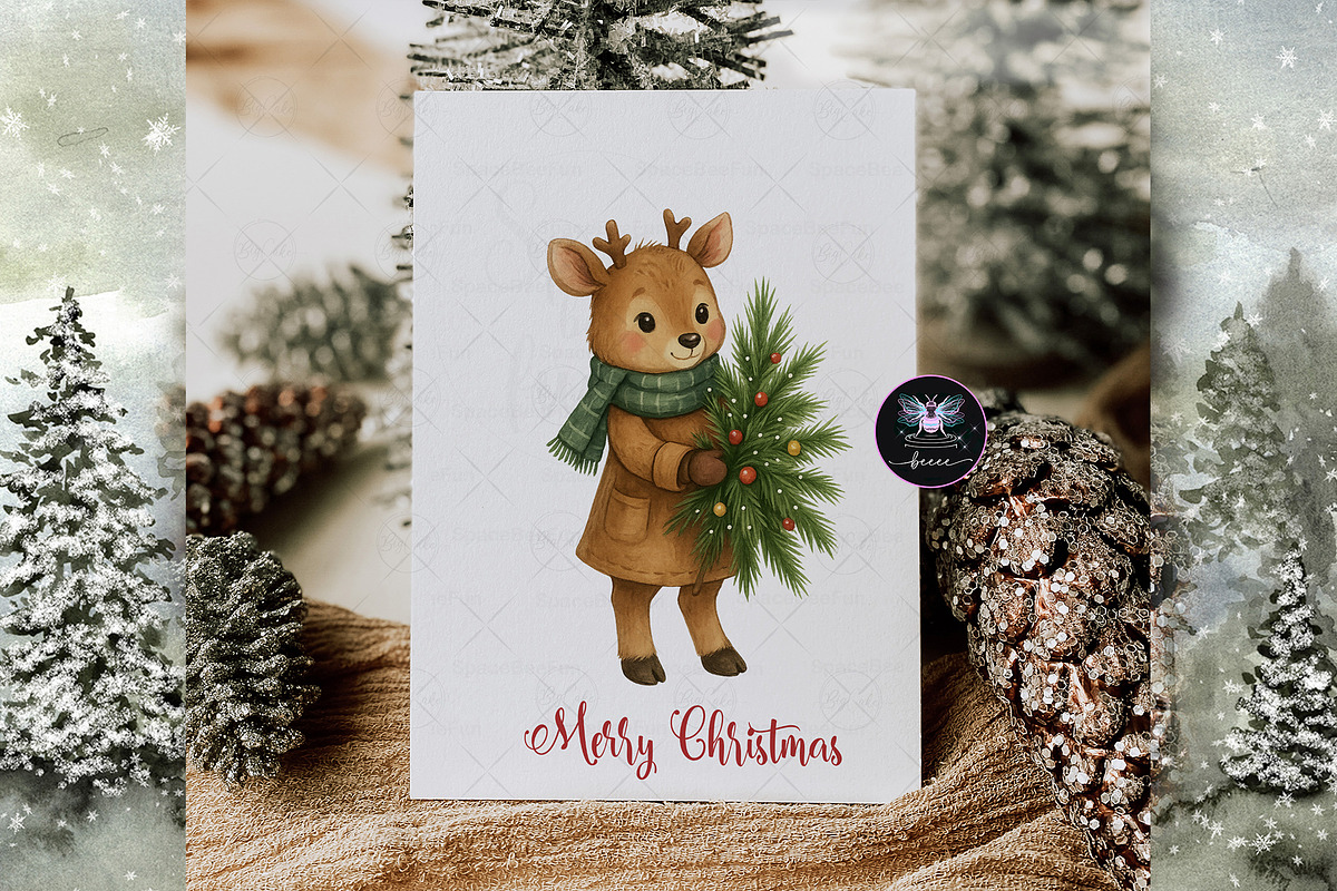 Winter Forest Animals Clipart, an Illustration by BigCakeBee (Photo 4 of 7)